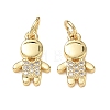 Brass Micro Pave Clear Cubic Zirconia Pendants CU-CBA9AFC-01G-09-1