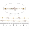 Natural Rose Quartz & 304 Stainless Steel Beads Link Chains CHS-K021-08A-06-3