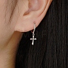 Fashionable S925 Sterling Silver Cross Hoop Earrings BO1678-2-4