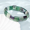 Square Natural Dragon Veins Agate(Dyed & Heated) Beaded Stretch Bracelets for Women Men GG-CBA9ACE-B16-3