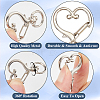 40Pcs 4 Colors Heart Shape Zinc Alloy Swivel Lobster Clasp FIND-SP0002-60-6
