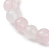 Natural Rose Quartz & Selenite Beaded Stretch Bracelets for Women BJEW-JB13140-3