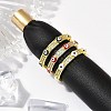 Brass Micro Pave Clear Cubic Zirconia Enamel Cuff Rings for Women RJEW-L113-022G-1