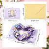 Pop Up 3D Heart Butterfly Bouquet Greeting Cards AJEW-FZC0001-06-3