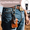 4Pcs Rectangle Cowhide & Iron Keychains FIND-FG0005-58B-5