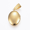 Ion Plating(IP) 304 Stainless Steel Locket Pendants X-STAS-H389-28G-3
