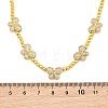 Brass Micro Pave Clear Cubic Zirconia Butterfly and Round Beaded Necklaces KK-CBA4547-13G-5