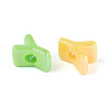 UV Plating Opaque Acrylic European Beads OACR-M027-03Y-3