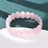 Natural Rose Quartz Faceted Beaded Stretch Bracelets for Women BJEW-K251-07R-2