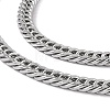 201 Stainless Steel Cuban Link Chain Necklace with 304 Stainless Steel Clasps for Men Women NJEW-M194-01B-P-2