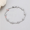 Brass & Clear Cubic Zirconia Link Chain Bracelets WG4C692-02-1