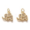 Brass Micro Pave Clear Cubic Zirconia Charms ZIRC-C020-35G-1