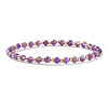 Natural Amethyst & Brass Round Beads Stretch Bracelets for Women VT5257-3-1
