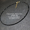 Glass Faceted Rondelle Beaded Choker Necklaces with Zinc Alloy End Chains BU2410-1-4