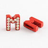 Mixed Color Zinc Alloy Grade A Rhinestone Letter Slide Charms ALRI-S130-M-2