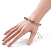 Natural & Synthetic Mixed Gemstone Braided Link Slider Bracelet BJEW-TA00137-02-3