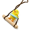 Cute Plastic Swinging Swimming Ring Duck Pendant Decorations HJEW-A009-01D-2