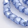 Pearl Luster Plated Glass Faceted Drum Beads Strands GLAA-A032-4mm-PL07-1