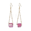 304 Stainless Steel with Electroplated Natural Quartz Bead Dangle Earrings EJEW-JE05989-4