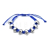 Adjustable Halloween Skull Alloy Braided Beads Bracelets for Women BJEW-78.0-JB10919-1