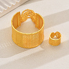 Elegant Middle Eastern Alloy Hollow C-shaped Bangles & Rings Set for Women XE1644-5