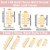 6Pcs 3 Styles Brass Slide Lock Clasps KK-BBC0027-56-2