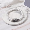 Natural Howlite & Lava Rock Round Beads Energy Power Stretch Bracelet for Men Women BJEW-JB07037-02-2
