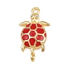 Brass Enamel Sea Turtle Connector Charms KK-I352-37G-2