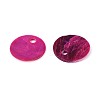 Spray Painted Natural Akoya Shell Disc Charms SHEL-N038-22-2