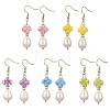Shell Pearl & Porcelain Beads Dangle Earrings EJEW-JE07202-2