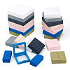 3 Bags 3 Styles Square Transparent PE Thin Film Suspension Jewelry Display Box CON-TA0001-38C-3