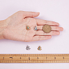 4Pcs 2 Colors Brass Micro Pave Colorful Cubic Zirconia Chrams ZIRC-BBC0001-10-3