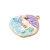 304 Stainless Steel Enamel Pendants STAS-P431-06G-2