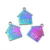 Ion Plating(IP) 201 Stainless Steel Pendants STAS-H172-15M-4