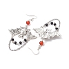 Alloy with Glass Chain Dangle Earrings EJEW-TA00433-4