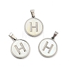 304 Stainless Steel with White Shell Pendants STAS-G268-01H-P-1