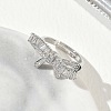 Brass & Clear Cubic Zirconia Finger Rings CU-CBA7E55-08P-3