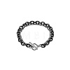 Two Tone 201 Stainless Steel Curb Chain & Cable Chain Double Layers Bracelets for Women Men FS-WGC755C-03-6