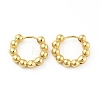 Brass Ball Beaded Hoop Earrings for Women EJEW-B013-05-1