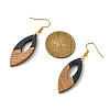 Two Tone Resin & Walnut Wood Horse Eye Dangle Earrings EJEW-JE05504-04-2