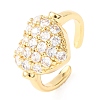 Brass Micro Pave Cubic Zirconia Cuff Open Rings RJEW-C153-02G-4