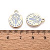 Rack Plating Alloy Enamel Pendants ENAM-N070-01D-01G-01-3