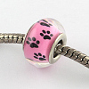 Large Hole Dog Paw Prints Pattern Resin European Beads OPDL-Q129-226A-2