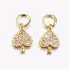 Brass Micro Pave Cubic Zirconia Charms ZIRC-G128-05G-1