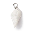 Natural Trumpet Shell Pendants PALLOY-JF02682-02-3