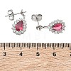 Brass Pave Cubic Zirconia Stud Earring Findings KK-C172-09P-3