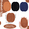 4Pairs 4 Colors Oval PU Imitation Leather Ornament Accessories PATC-CY0001-83-2