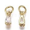 Brass Micro Pave Cubic Zirconia Charms X-ZIRC-F111-04G-09-2