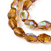 Transparent Electroplate Glass Beads Strands EGLA-N023-6x8mm-A06-3