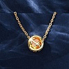 Brass Pave Cubic Zirconia Birth Stone Constellation Pendant Cable Chain Necklaces LS-NJEW-D334-01G-04-2